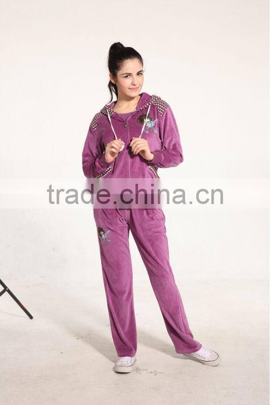 2016 hot sale winter guitar printing sports winter women tracksuit
