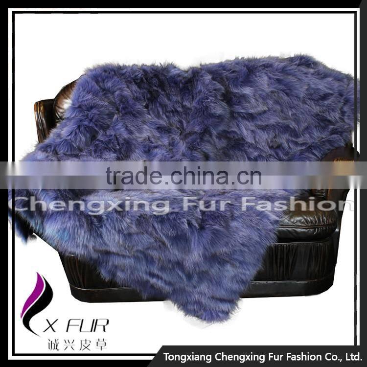 CX-D-117 Hot Sale High Quality Custom Patchwork Custom Fox Fur Blankets
