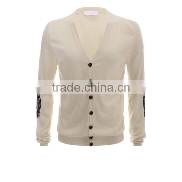 Direct sale allover skull lace printing men's cardigan