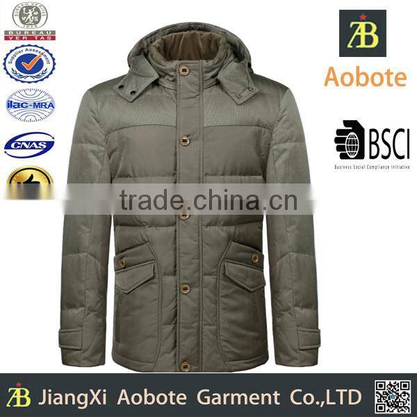 2015 New Arrival Customized Outdoor Hoodie Man Down Jacket