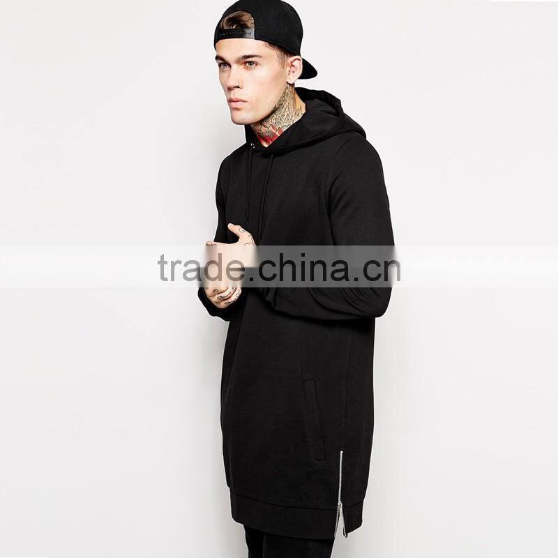 Men Fashion Side Zip To Hem Design Fleece Pullover Men Hoodies And Sweatshirts Long Shirt Clothing Men