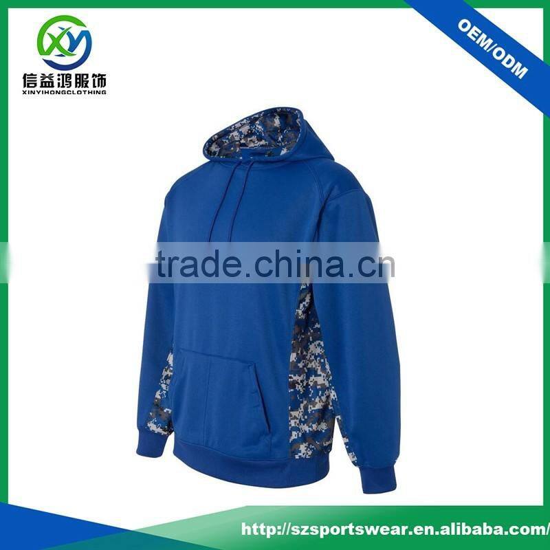 High Quality Sublimation sleeve and body side 100%Polyester Sport Man Pullover Hoodie