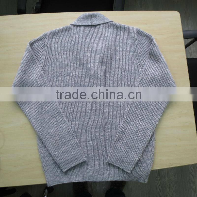 V neck white buttons design cardigan casual men knitted sweater men