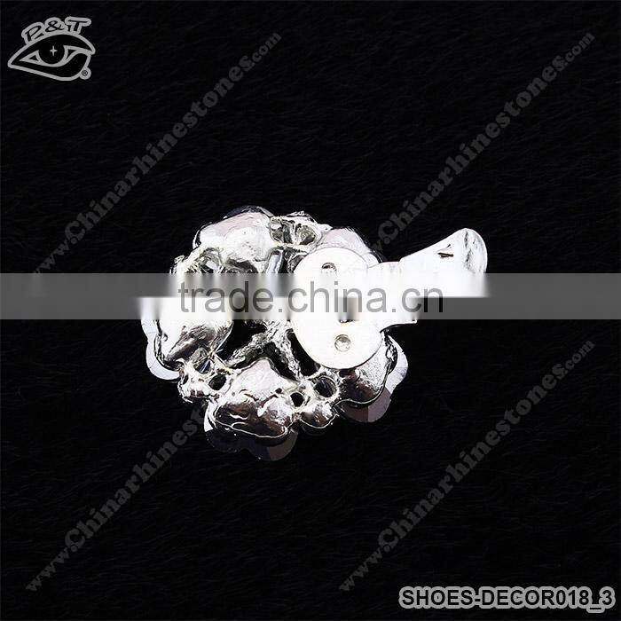 Shiny Flower Shaped Crystal Rhinestone Ornament Accessories with metal clip for high heel shoe wedding shoes