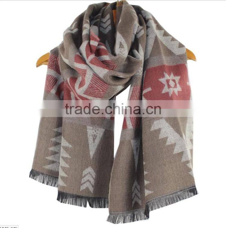 Most popular unique design arylic polyester shwal fine workmanship