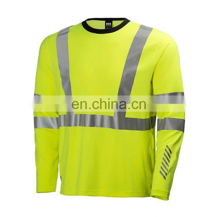 Hot sale cheap price of 100% cotton safety hi vis work polo t shirts with reflective tape polo shirt