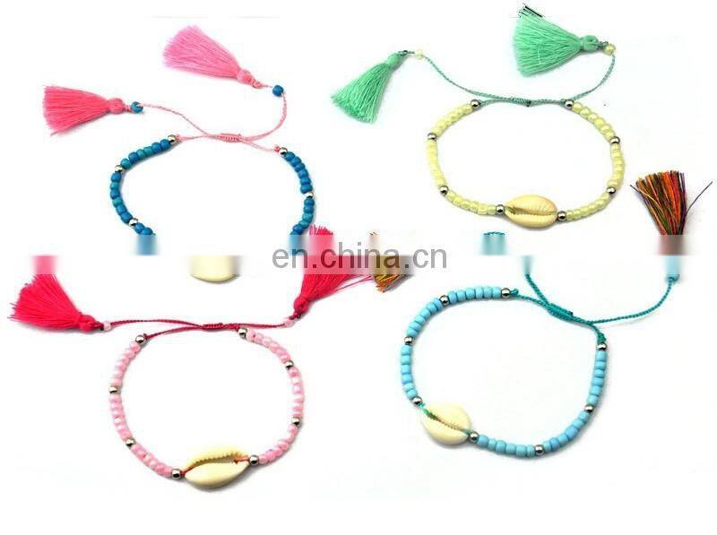 Custom promotional gift leisure fashionable tassel bracelet stone charm bracelet