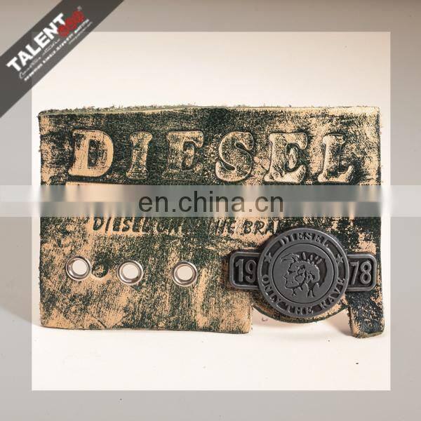 Custom embossed genuine and leather patch & jeans leather label and tags for clothing