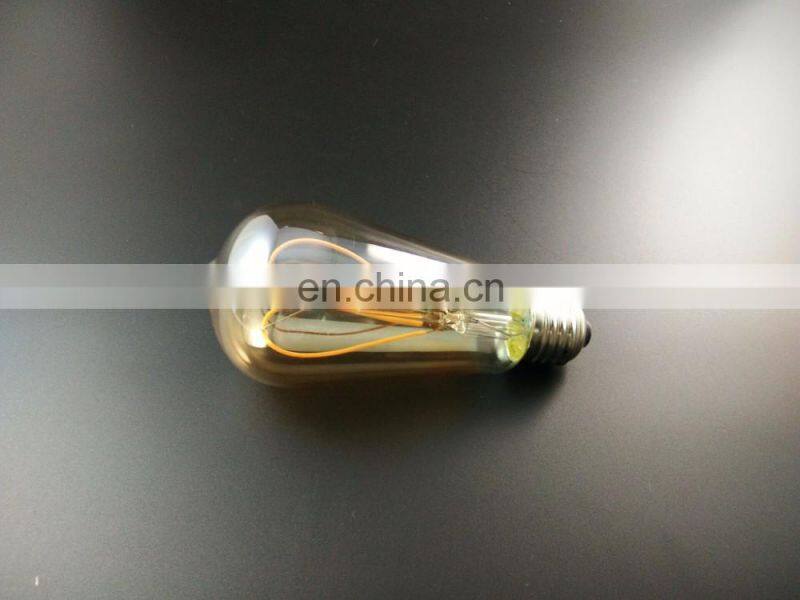 st58 dimmable st58 clear amber glass 2200k e22 e27 b22 3.5W RGB carbon led filament bulb