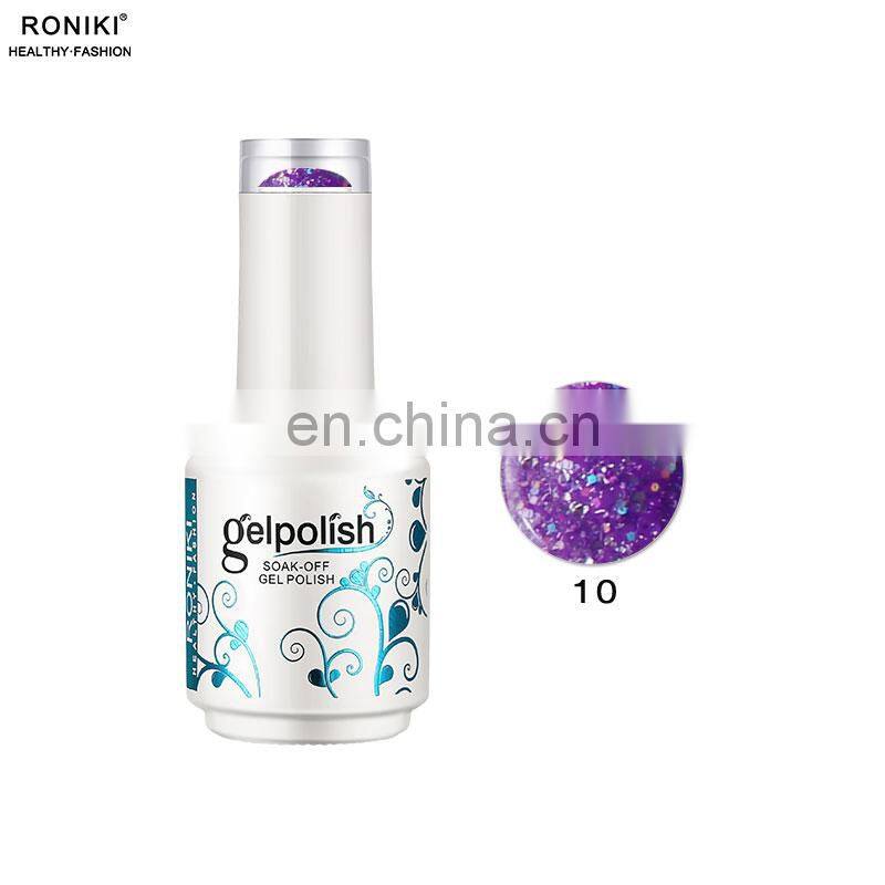 RONIKI Long Lasting wholesale Nail Gel Polish Beauty Colored micro diamond UV Gel