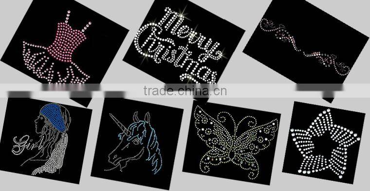 1007C Wholesale cowboy rhinestone transfer, China rhinestone cowboy transfer, custom rhinestone transfer cowboy