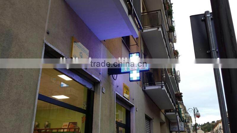 LIYI Optoelectronics WIFI/RF wireless/Net-RJ45 Interface P16 80x80cm LED Pharmacy Cross for Pharmacy
