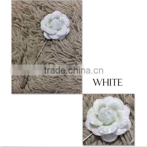 Gold Sliver Rose Boutonniere Brooch Corsage Tuxedo Wedding Prom Party Lapel Pin