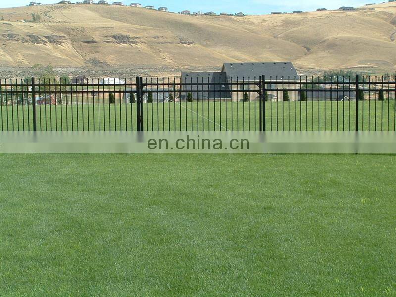6ft high black coated spear top steel picket fence Ornamental fence