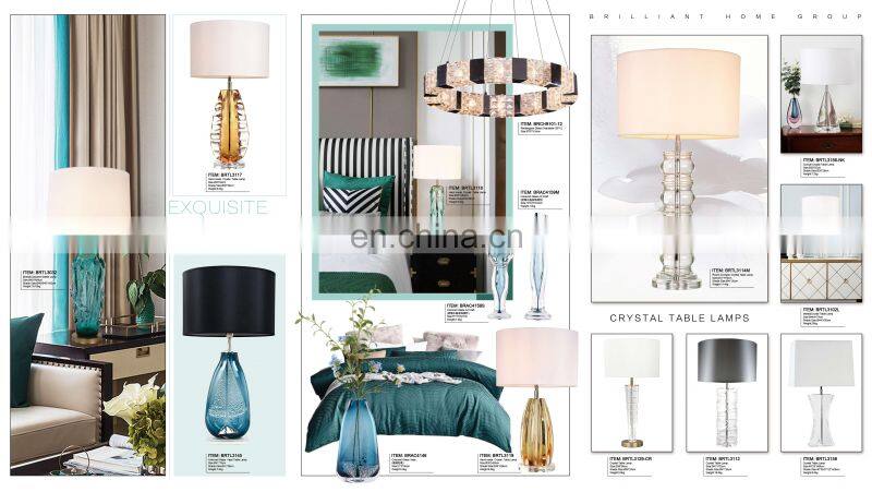 Postmodern K9 Copper Crystal Chandelier Simple Creative Livingroom For Pendant Light