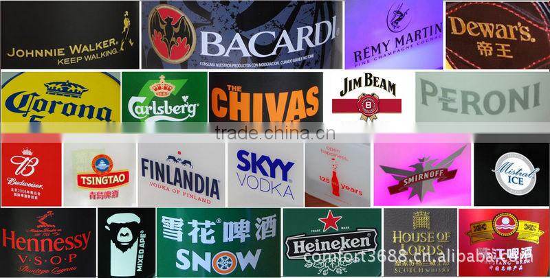 high clear mini led flashing glass bottles custom logo shaker bottle