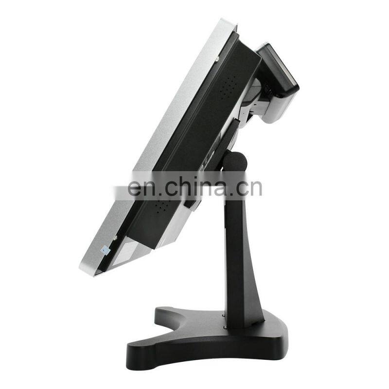 China 15 Inch Dual Screen With Printer Restaurant Retail Capacitive Touch Screen Window Pos System