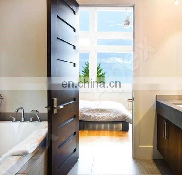 Walnut solid wood entry door glass inserts door/luxury double entry door