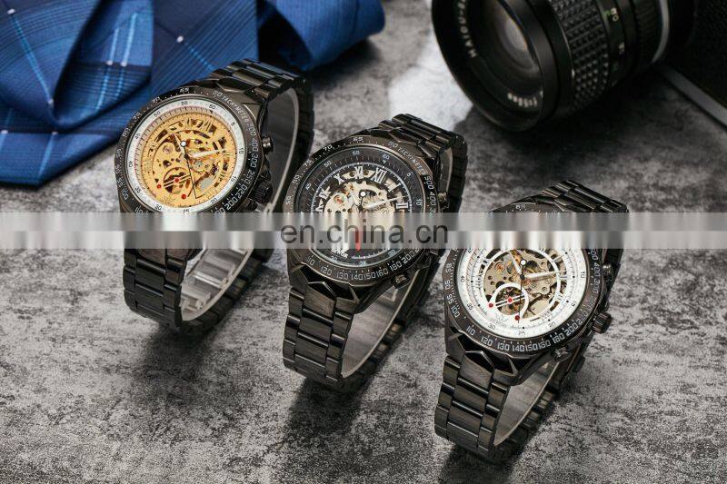 SEWOR luxury brand male mechanical automatic clock watch transparent skeleton waterproof men watches
