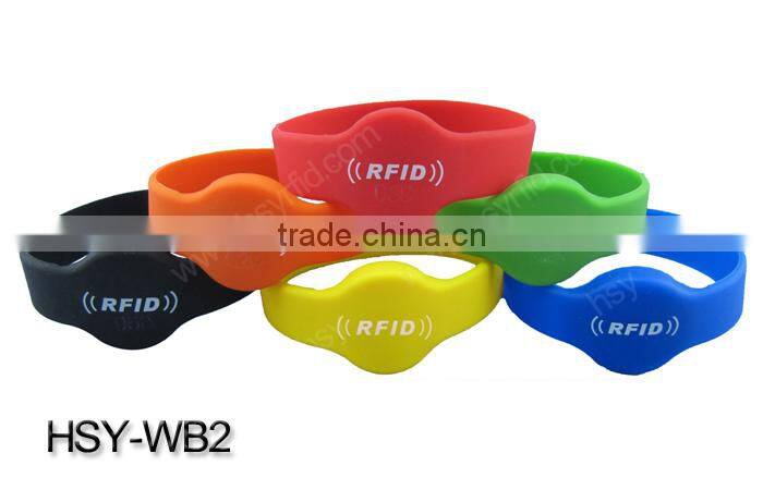 RFID bracelet rfid reader pulsera silicone bands rfid wristband logo and character printing