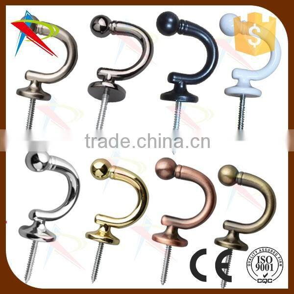 Fancy & Decorative quality magnetic chrome ball end curtain tieback/tassel hooks /drapery hooks