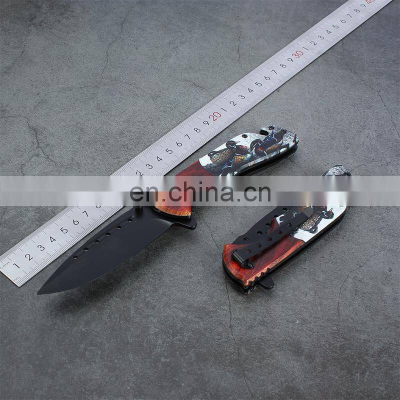 8.5 inch Plastic 3D printing handle stainless steel folding knife with black oxide