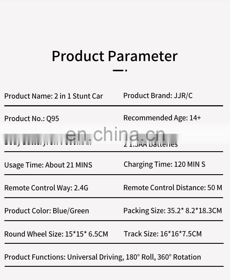 Great Christmas Gift JJRC Q95 2 Play Modes Double-sided Running 360 Rotating Remote Control Stunt Car for Kids