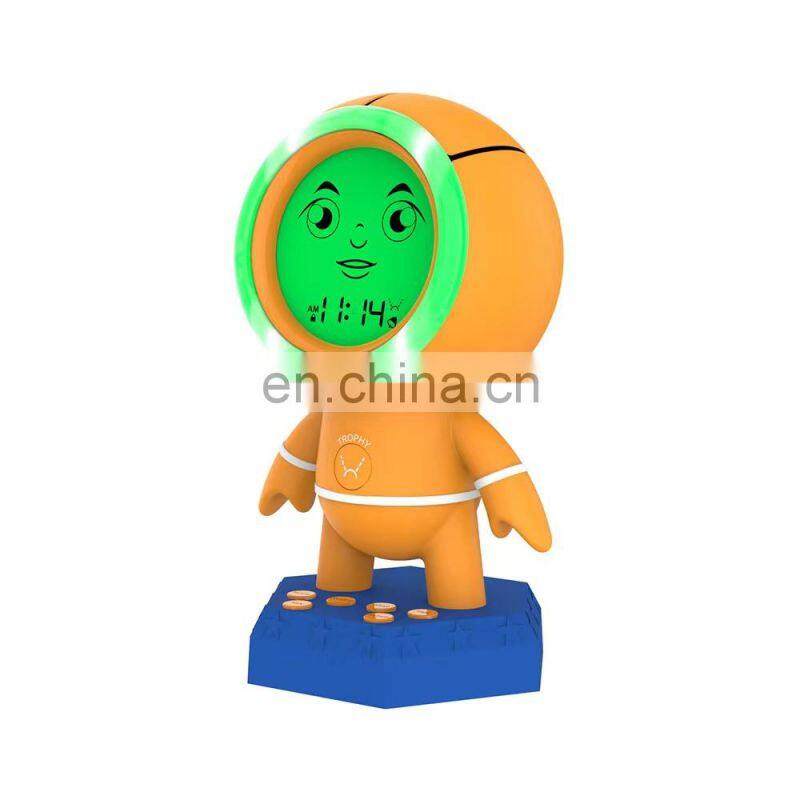 Creative Basketball Shape Projection Alarm Clock Color Luminous Wake Up Children's Alarm Clock Sleep Training Clock