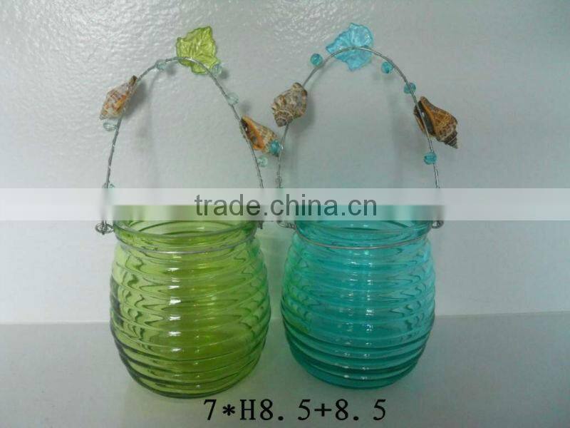 hanging glass tea lights candle holder
