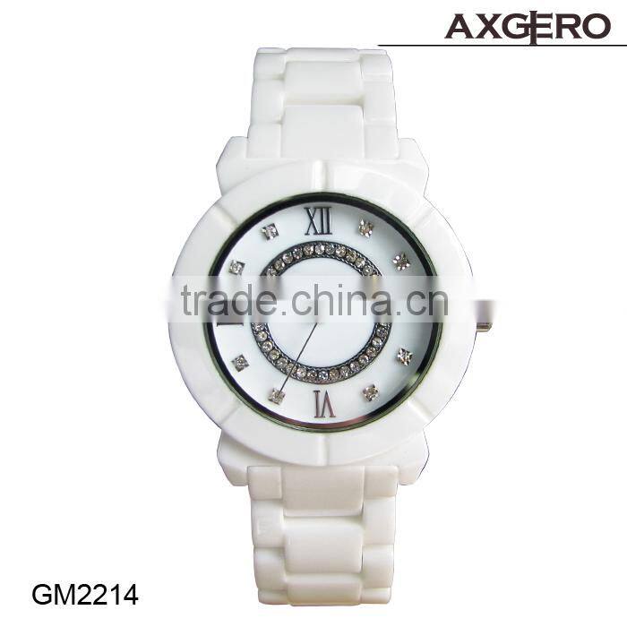Lady's fashion ceramic watch, luxury vogue ceramic quartz watch for women