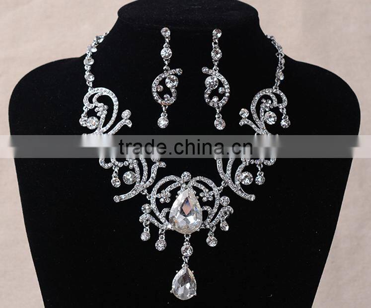 Wedding Photo Decorative Design Crystal Rhinestone Necklace Set