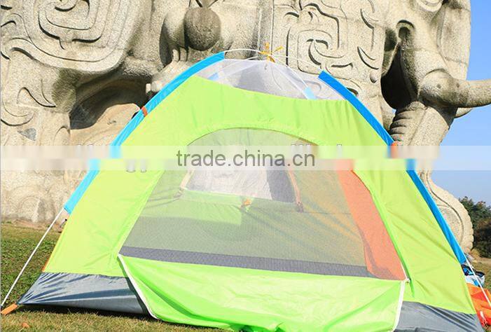 Outdoor camping tent polyester double layer tent for 3-4 persons