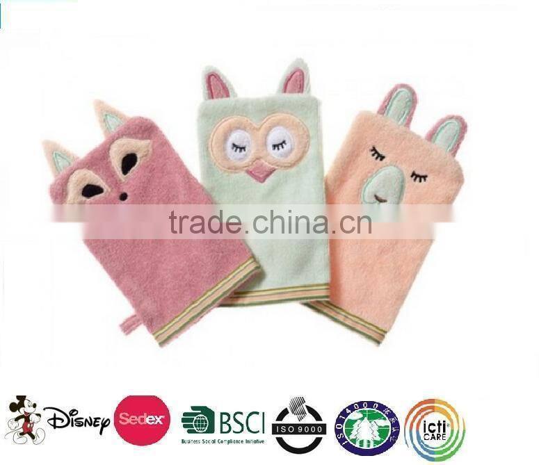terry cloth wash mitt/ animal shaped terry cloth baby wash mitt/ bath mitt