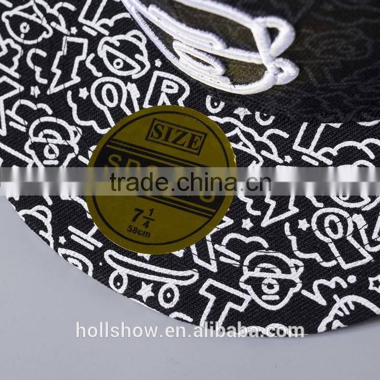 Carton Head Embroidery Adult Lovers Flat Sport Caps Custom Snapback