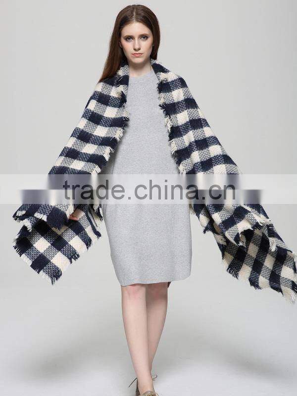 Warm Winter Fashion Ladies Wide Long Plaid Pashmina Kashmir Shawl