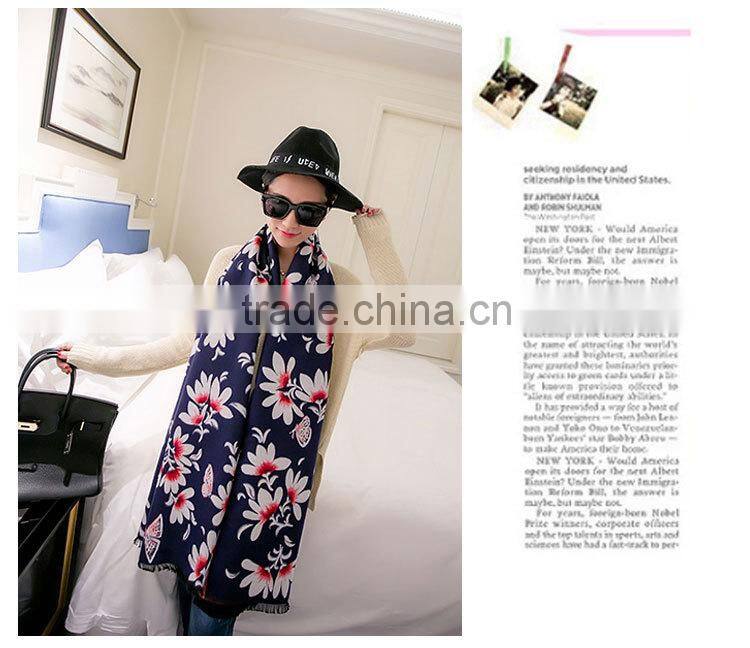 Latest Design Floral Printed Cashmere Pashmina Shawl Nepal