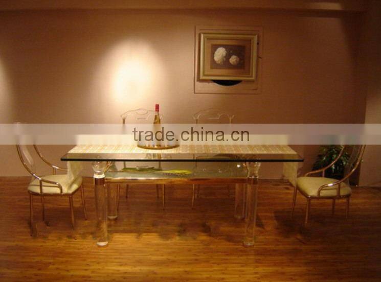 Upscale Rectangle Acrylic Hotel Table and Chairs furniture set