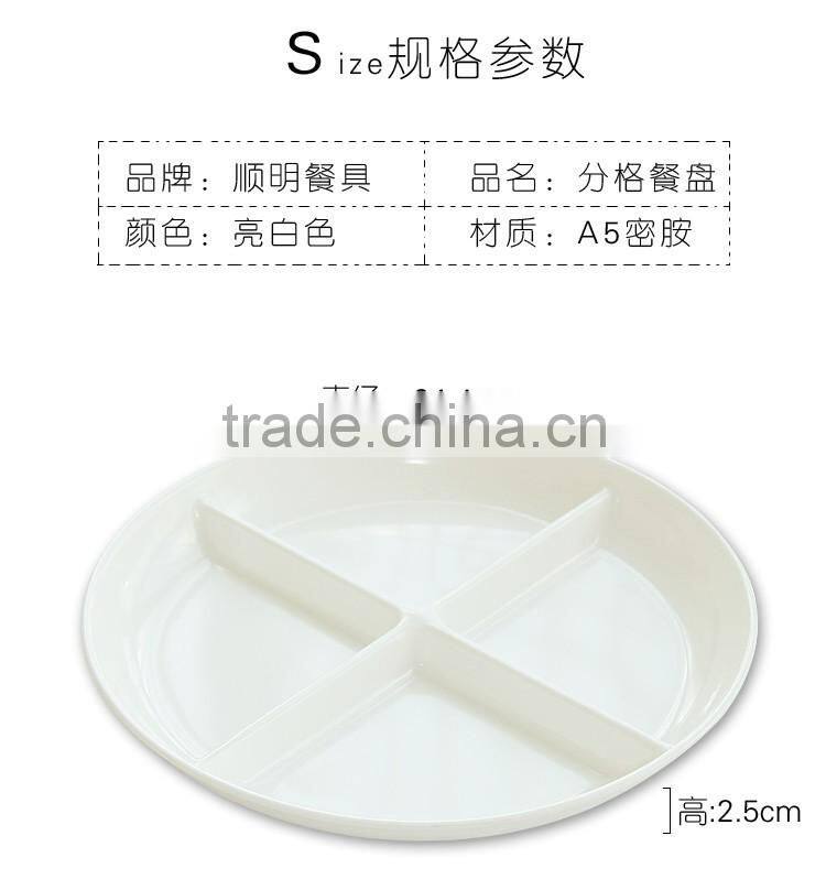 Custom print melamine compartment plate divided melamine plate