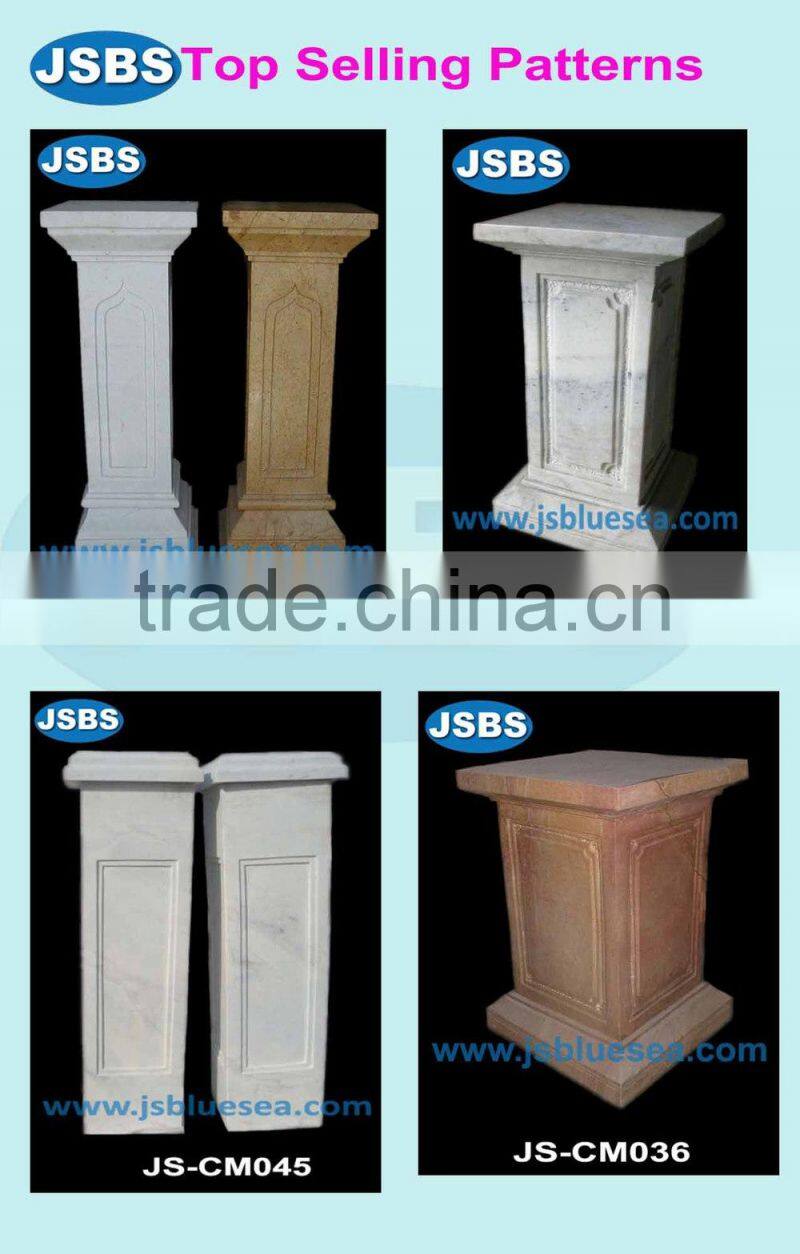 roman style stone carved marble wedding columns