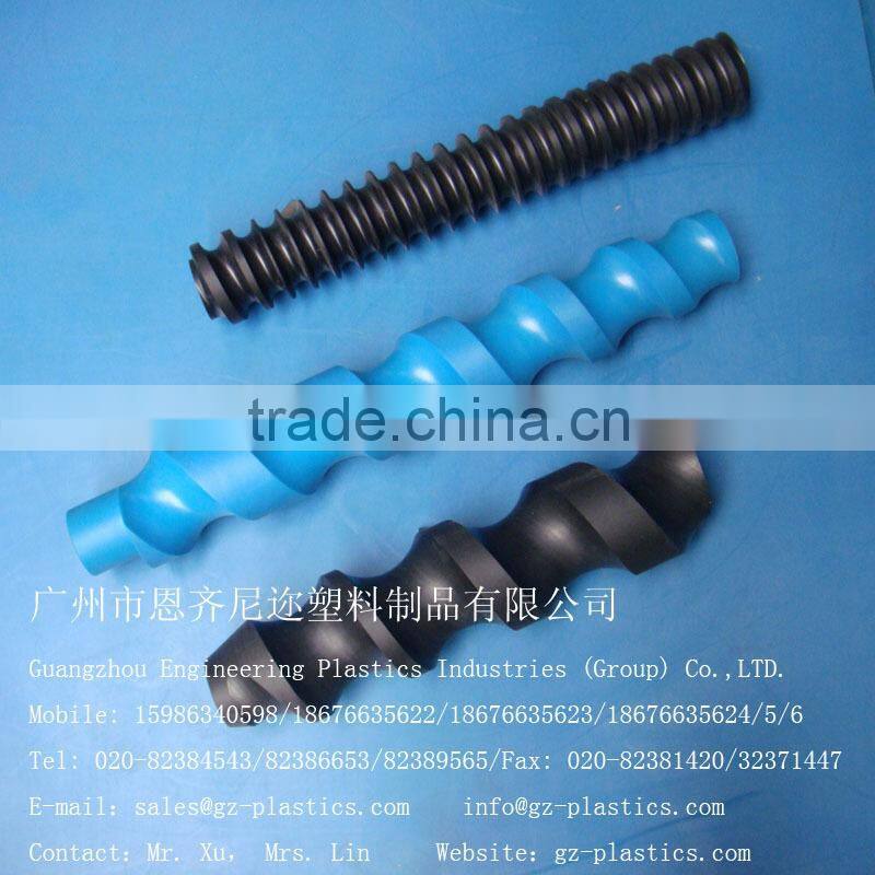OEM factory price cnc machining white screw conveyor custom big uhmw-pe plastic screw for engineering