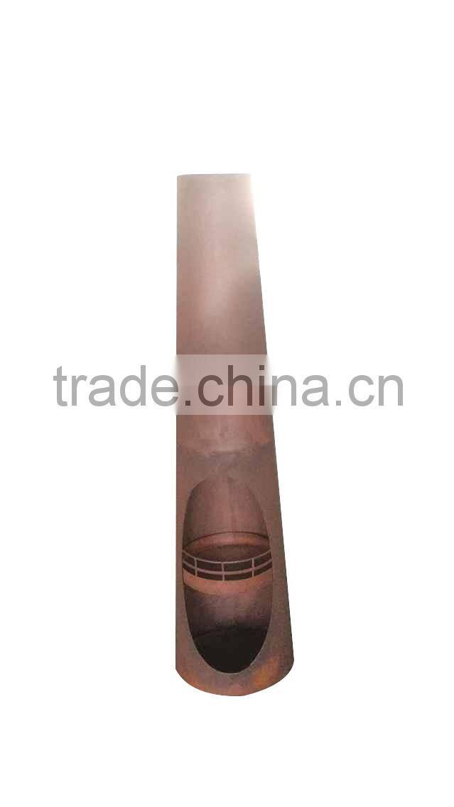 Outdoor Steel fireplace chimney with rust color
