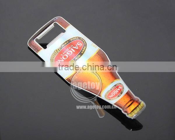 Promotion Vietnam Saigon Souvenirs Bottle Shaped Printing Stainless Steel Metal Custom Beer Shape Opener