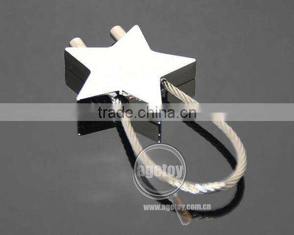 Promotional Star Shaped Steel Wire Metal Wire Keychain