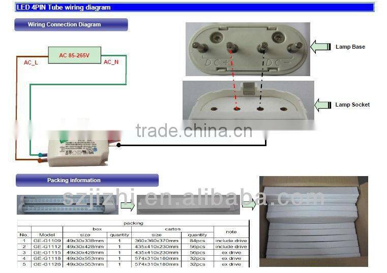 12w 15w 18w 22w 24w 26w 8w 2g11 led tube lighting
