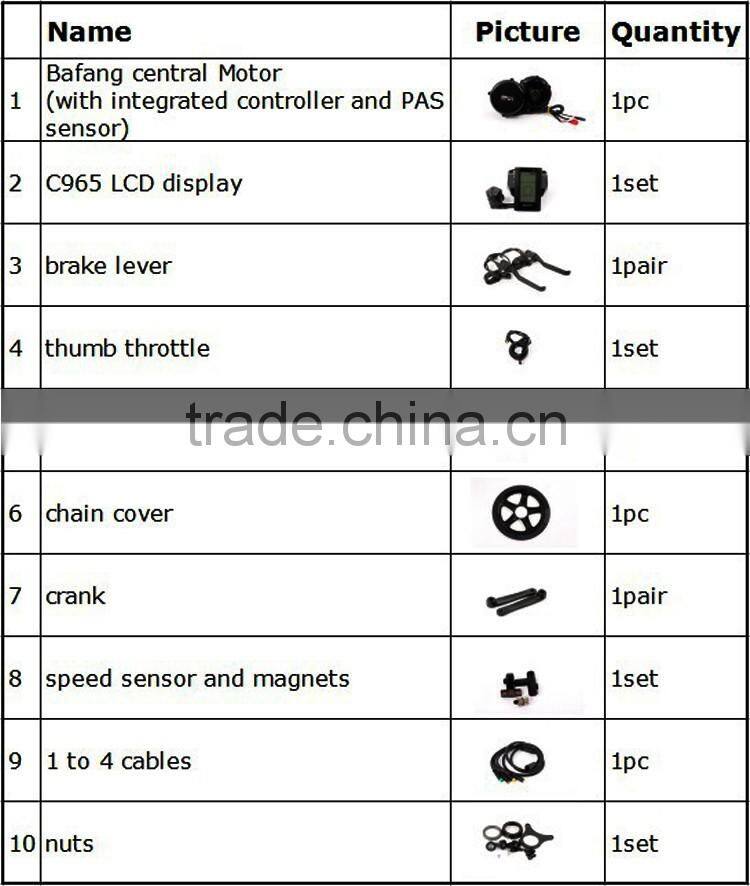 8FUN/Bafang Central/Mid drive motor BBS01 36v 250w electric bicycle crank motor conversion kit
