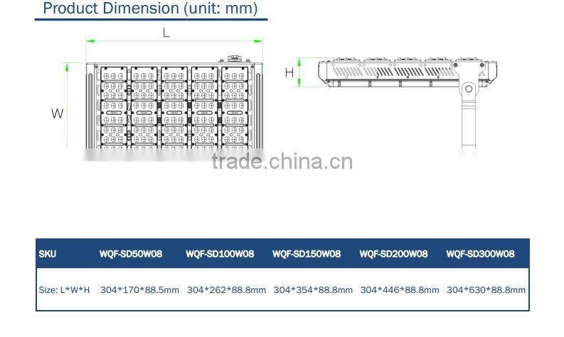 2016 New Adjustable Module High Power 50W 100w 150w 200w 240w 300w LED Tunnel Light 5 years warranty