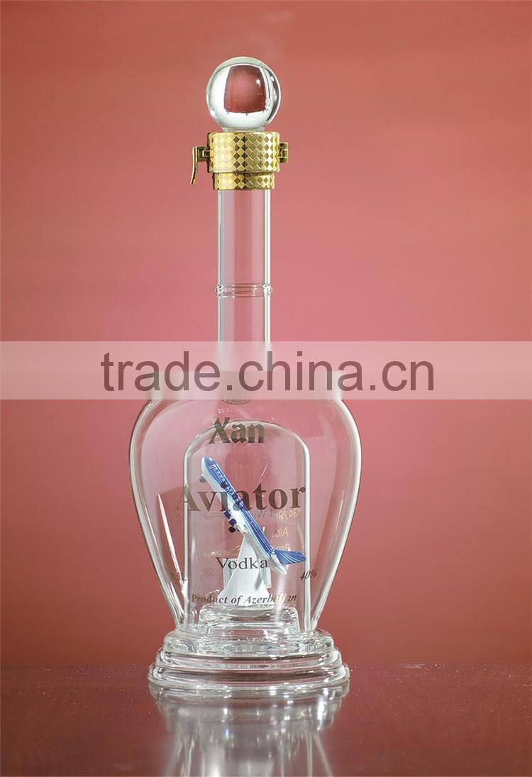 2016 New Style Professional Design Customization Eco-Friendly Clear Glass Bottle For Wine And Alcohol