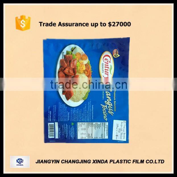 Plastic sea food Packaging bags bottom sealed