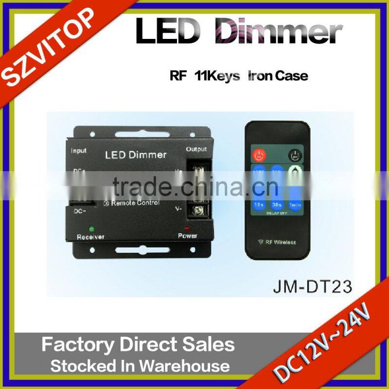 RF Redio Frequency 11Key Iron Shell LED Strip Dimmer Double Channel Parallel Output Adjust Extent 1%~100% Easy using DC12V 24V