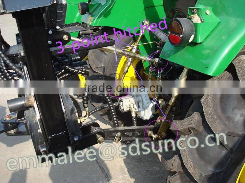 Tractor with 3 point hitch backhoe